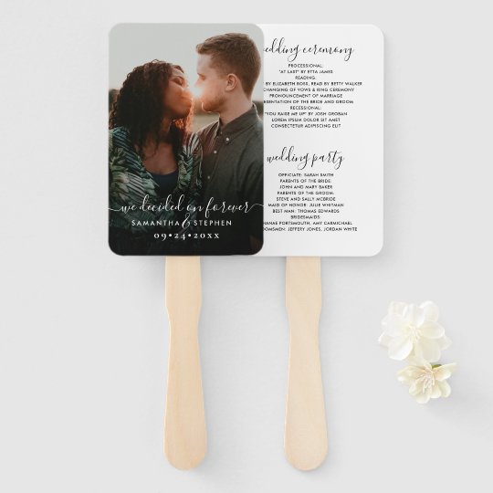 wedding program hand fan