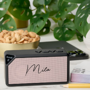 Modern Handwritten Signature Script Blush Bluetooth Speaker