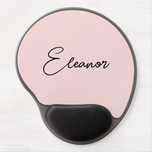 Modern Handwritten Signature Script Blush Gel Mouse Pad (Front)