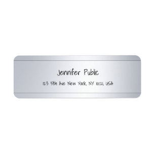 Modern Handwritten Silver Elegant Return Address Label