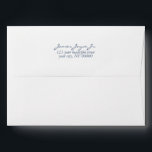 Modern Handwritten Stylish 5x7 invitation Envelope<br><div class="desc">Minimalist Return Address Family 5x7 calligraphy and elegant serif invitation navy blue envelope</div>