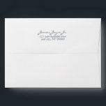 Modern Handwritten Stylish 5x7 invitation Envelope<br><div class="desc">Minimalist Return Address Family 5x7 calligraphy and elegant serif invitation navy blue envelope</div>