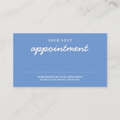  Modern Handwritten Stylish Blue Reminder  Appointment Card