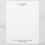 Modern Handwritten Stylish Minimalist Luxury Letterhead<br><div class="desc">Modern Handwritten Stylish Minimalist Luxury Black And White Letterhead fully customizable,  in black and white,  but you can change background and font in any color.</div>