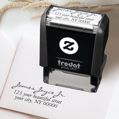 Modern Handwritten Stylish Return Address Self_inking Stamp