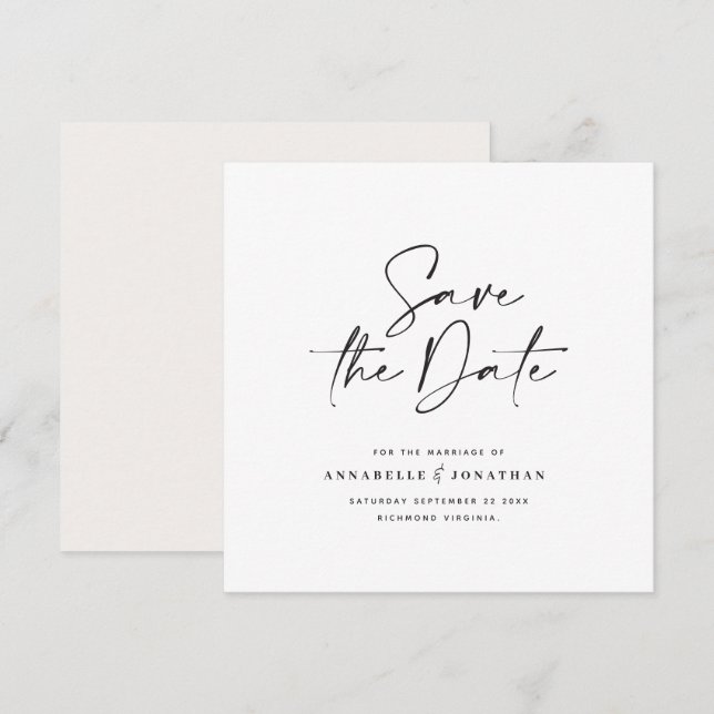 Modern handwritten typography wedding announcement (Front/Back)