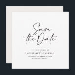 Modern handwritten typography wedding announcement<br><div class="desc">Modern classy typography bold wedding save the date card. With modern,  elegant typography and striped backer design. Colors can be customized.</div>