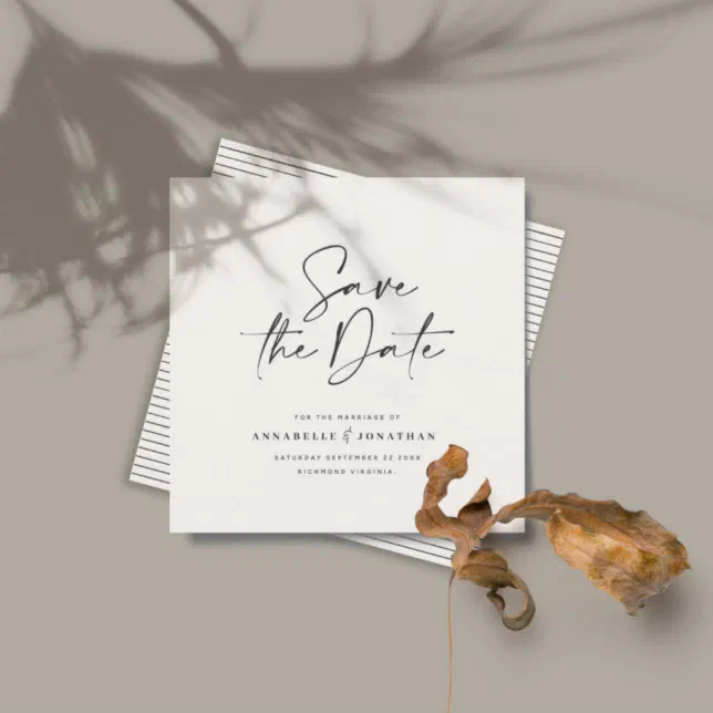 Modern handwritten typography wedding announcement | Zazzle