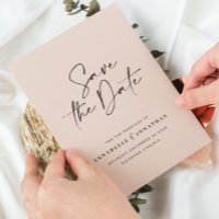 Modern handwritten typography wedding announcement