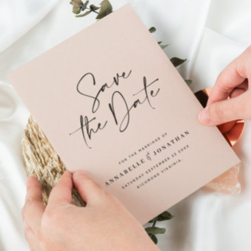 Modern handwritten typography wedding announcement