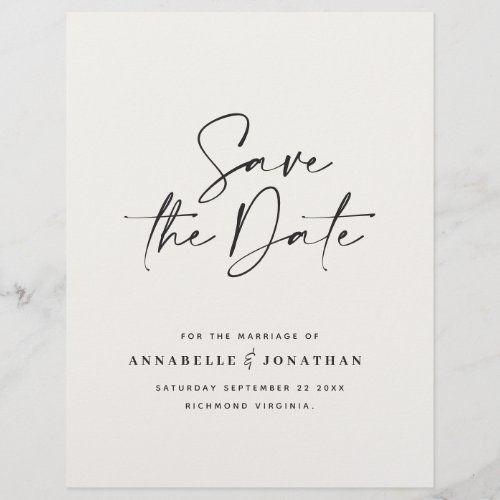 Modern handwritten typography wedding budget flyer