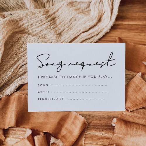 Modern handwritten Wedding Song request Enclosure Card