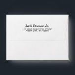 Modern Handwritten Wild Bold Return Address Envelope<br><div class="desc">Minimalist Wild and Bold Return Address Professional Envelope. A classic mailing envelope in basic black and white with modern script typography return address, clean and simple, with back flap. Handwriting sharp typography font style and simple clean sans serif. Fully customizable, easily personalize it adding your own address, names, choose any...</div>