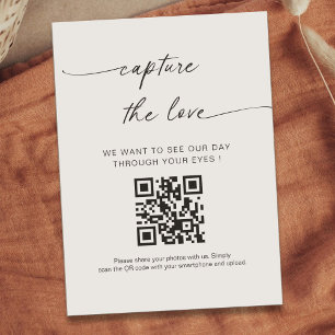 Modern Handwritting Capture The Love QR code Enclosure Card