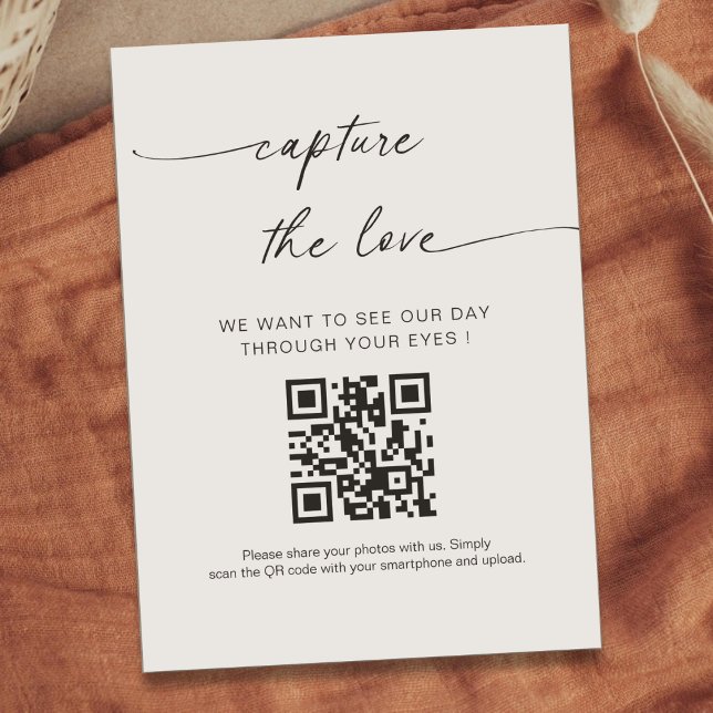 Modern Handwritting Capture The Love QR code  Enclosure Card (Creator Uploaded)