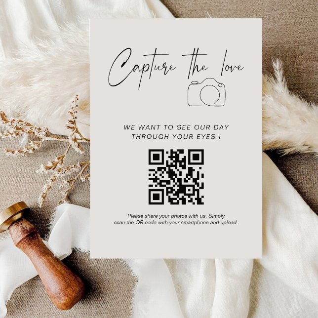 Modern Handwritting Capture The Love QR code  Enclosure Card (Creator Uploaded)