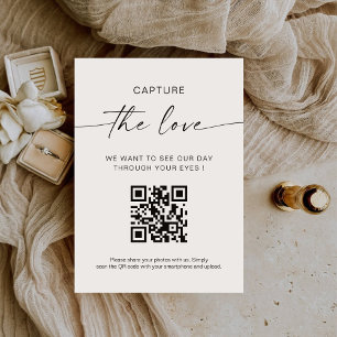 Modern Handwritting Capture The Love QR code Enclosure Card