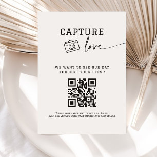 Modern Handwritting Capture The Love QR code Enclosure Card