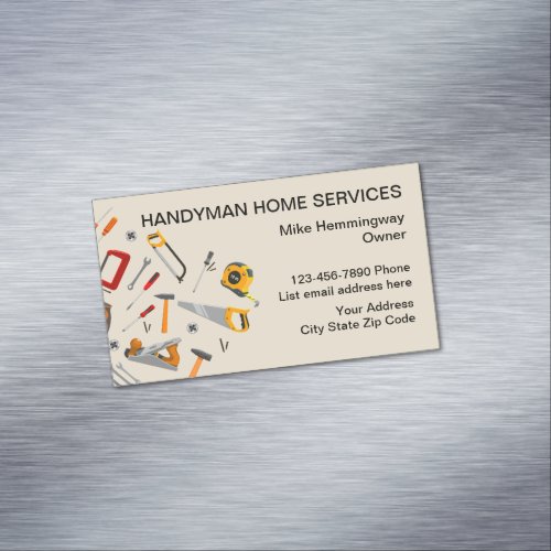Modern Handyman Business Card Magnets