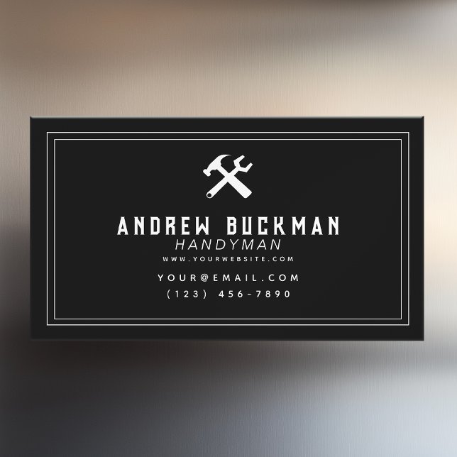 Modern Handyman Carpentry Home Improvement Business Card Magnet (Creator Uploaded)