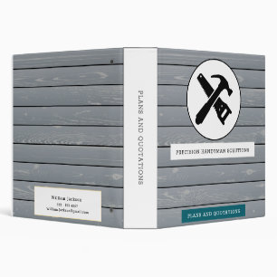 Modern handyman construction custom logo 3 ring binder