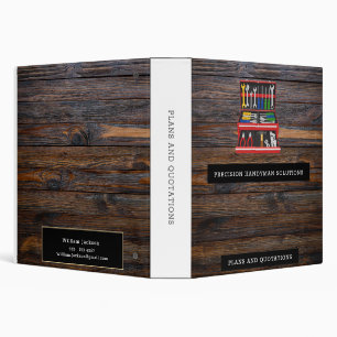 Modern handyman construction custom logo 3 ring binder