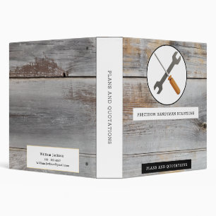 Modern handyman construction custom logo 3 ring binder