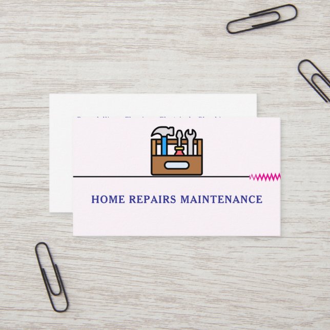 Modern handyman construction custom logo business card (Front/Back In Situ)