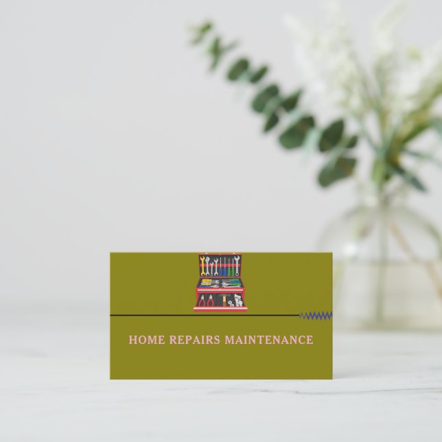 Modern handyman construction custom logo business card (Standing Front)