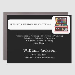 Modern handyman construction custom logo car magnet