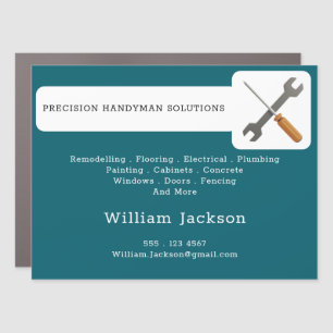 Modern handyman construction custom logo car magnet
