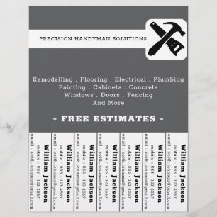 Modern handyman construction custom logo flyer