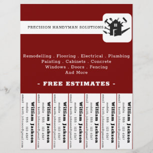 Modern handyman construction custom logo flyer