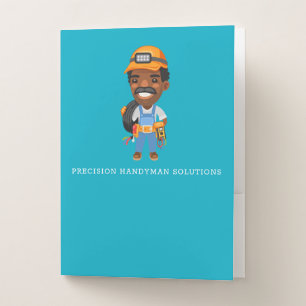 Modern handyman construction custom logo pocket folder