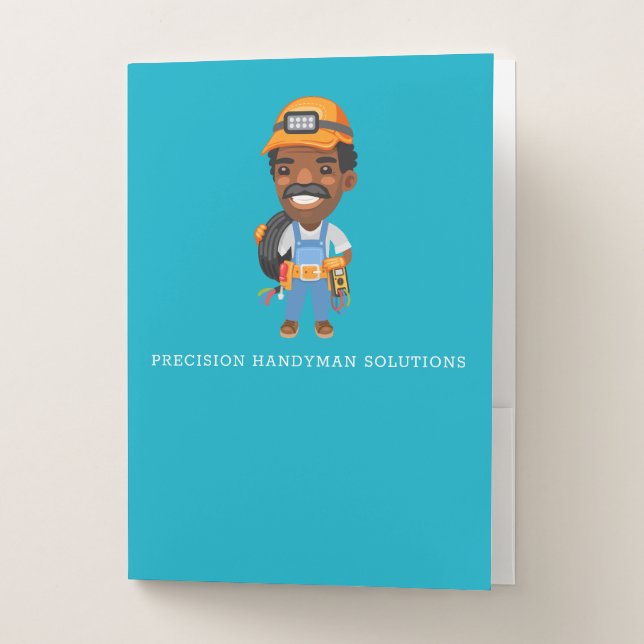 Modern handyman construction custom logo pocket folder (Front)