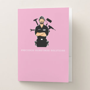 Modern handyman construction custom logo pocket folder