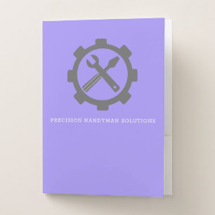 Modern handyman construction custom logo pocket folder