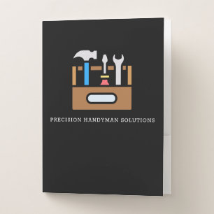 Modern handyman construction custom logo pocket folder