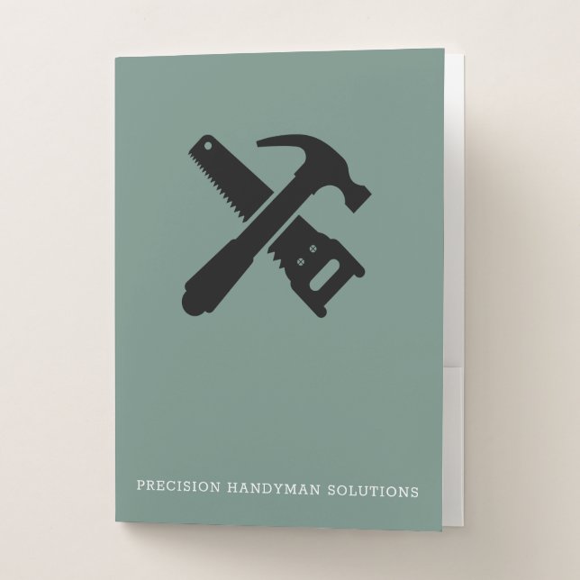 Modern handyman construction custom logo pocket folder (Front)