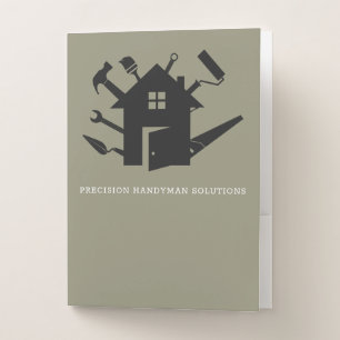 Modern handyman construction custom logo pocket folder
