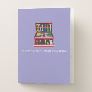 Modern handyman construction custom logo pocket folder