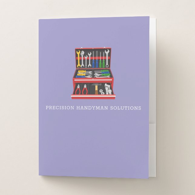 Modern handyman construction custom logo pocket folder (Front)