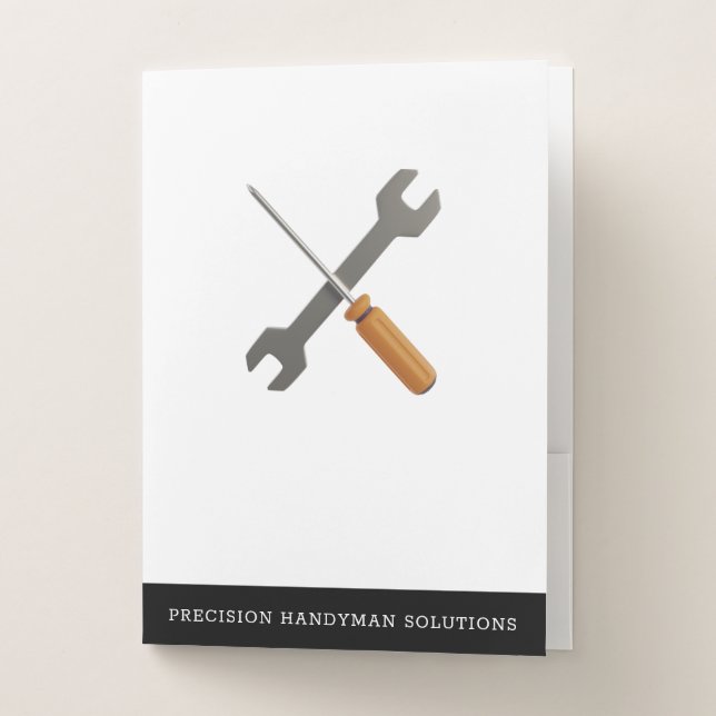 Modern handyman construction custom logo pocket folder (Front)