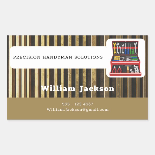 Modern handyman construction custom logo  rectangular sticker (Front)