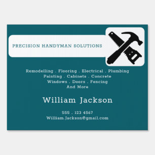 Modern handyman construction custom logo sign