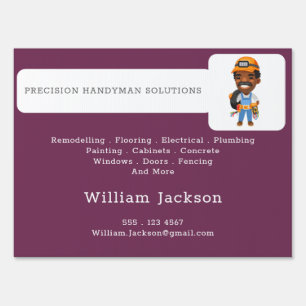 Modern handyman construction custom logo sign