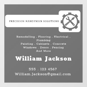 Modern handyman construction custom logo window cling