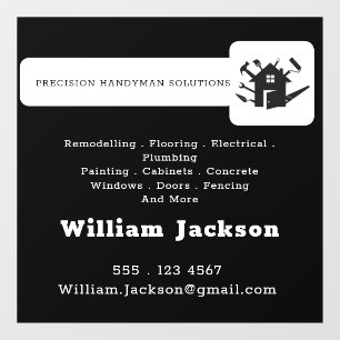 Modern handyman construction custom logo window cling