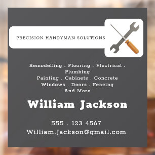 Modern handyman construction custom logo window cling