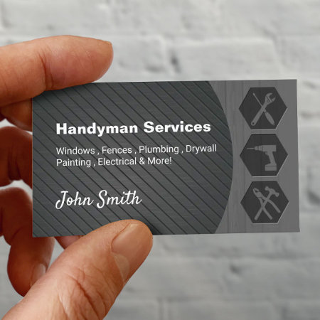 Modern Handyman Construction Remodeling Business Card